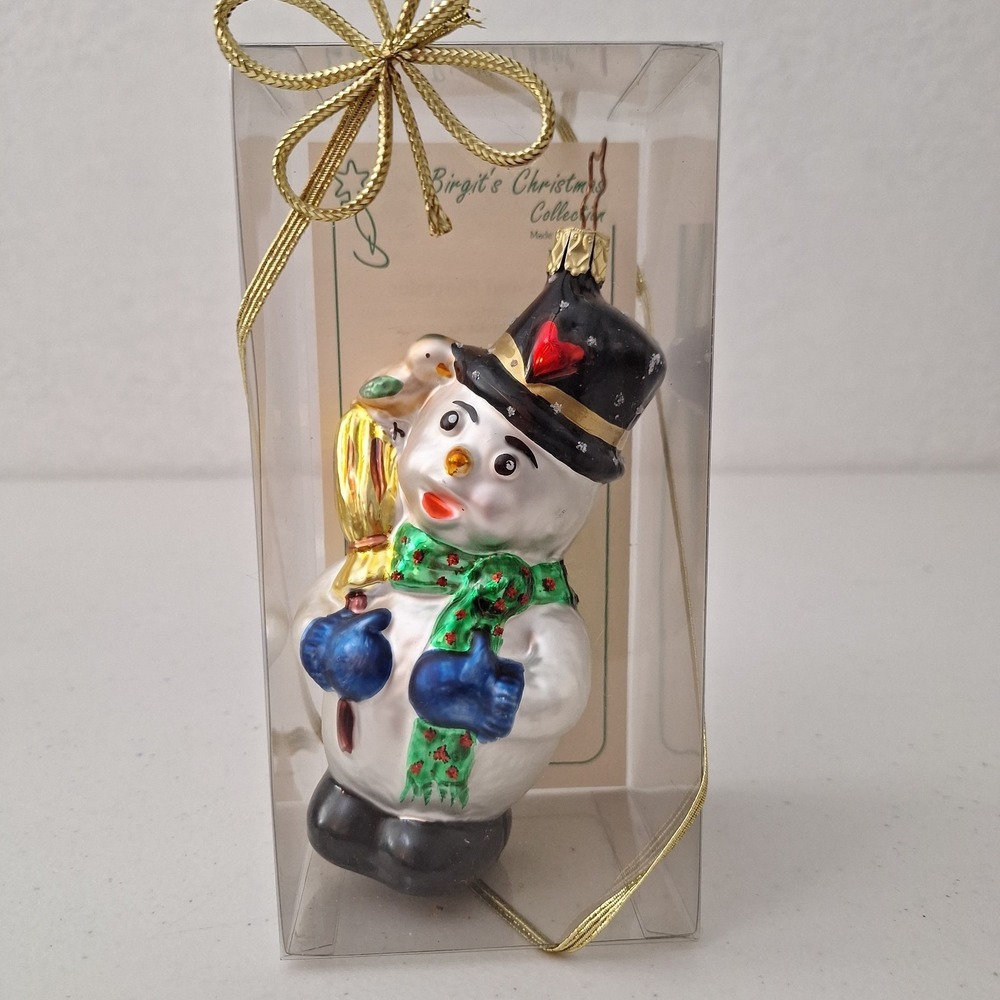 RARE Inge Glass Birgit's Collection "Grandfather's Snowman" Christmas Ornament